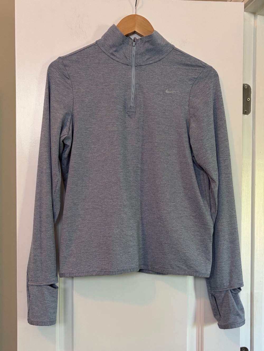 NWOT Nike Swift Element UV 1/2 Zip Running Top Small Light Armory Blue Dri-FIT
